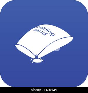Sand bag icon blue vector Stock Vector