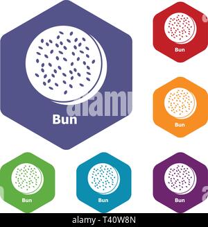 Bun icons vector hexahedron Stock Vector