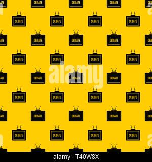 TV with the Debate inscription pattern vector Stock Vector