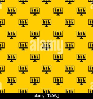 Business graph at computer screen pattern vector Stock Vector