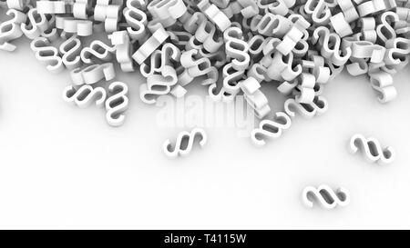 paragraph symbols on white background with copy space 3d Stock Photo