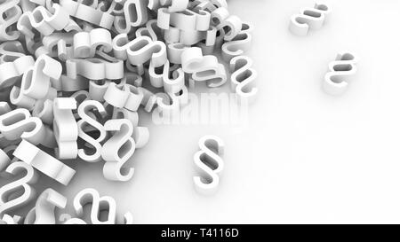 paragraph symbols on white background with copy space 3d Stock Photo