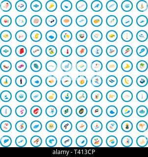 100 sand icons set, isometric 3d style Stock Vector
