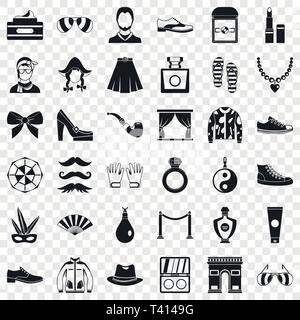 Vogue life icons set, simple style Stock Vector