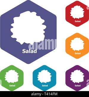 Salad icons vector hexahedron Stock Vector