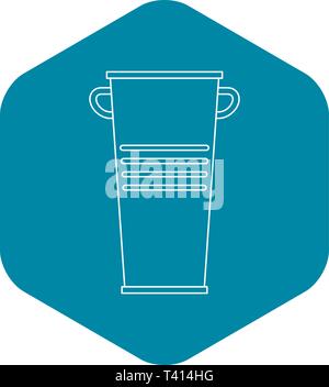 Garbage tank with handles icon, outline style Stock Vector