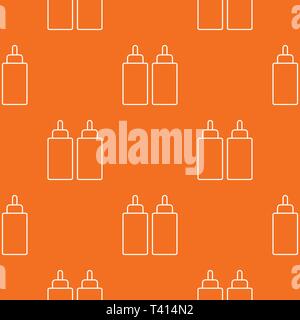 Ketchup mustard squeeze bottle pattern vector orange Stock Vector