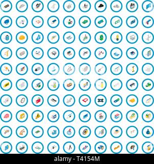 100 repair icons set, isometric 3d style Stock Vector