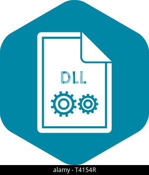 File DLL icon, simple style Stock Vector