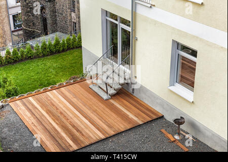 Built new wooden terrace Stock Photo