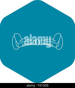 Hoverboard icon, outline style Stock Vector