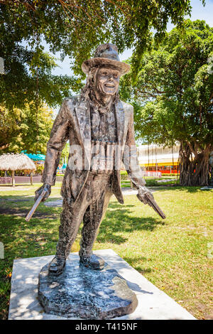 Miami, USA - 10. April 2014: This large bronze statue of Michael Jackson is one of nine works in Bayfront Park for Art Basel. The statues are the work Stock Photo