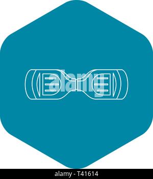 Hoverboard top view icon, outline style Stock Vector