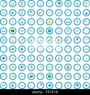 100 research and development icons set Stock Vector