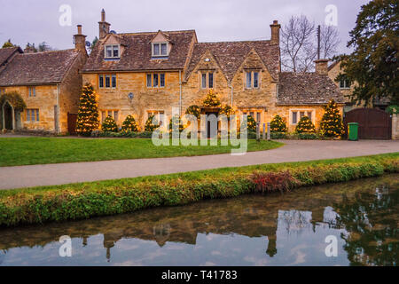 Lower Slaughter village, Cotswolds, Gloucestershire, United Kingdom Stock Photo