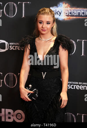 Kerry Ingram attending the Game of Thrones Premiere, held at Waterfront