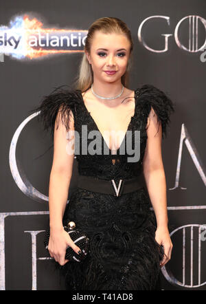 Kerry Ingram attending the Game of Thrones Premiere, held at Waterfront
