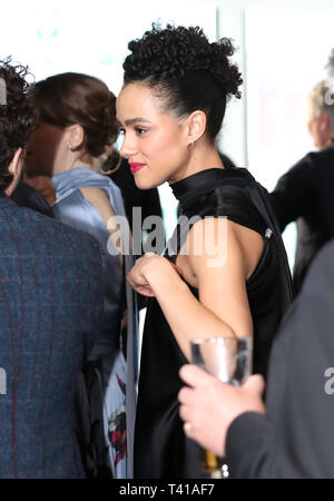 Nathalie Emmanuel attending the Game of Thrones Premiere, held at Waterfront Hall, Belfast. Stock Photo