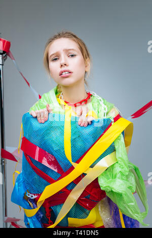 Environmental issues. Fair-haired young model posing for campaign raising environmental issues Stock Photo