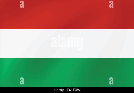 Vector national flag of Hungary. Illustration for sports competition, traditional or state events. Stock Vector