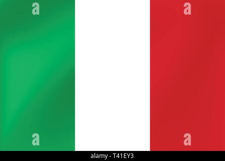Vector national flag of Italy. Illustration for sports competition, traditional or state events. Stock Vector