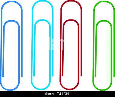 Colorful paper clips vector icon set Stock Vector