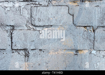 silver color painted obsolete  wall background texture Stock Photo