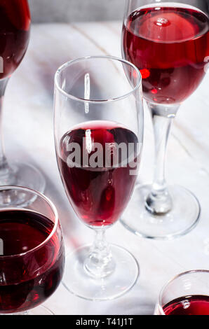 Wine card. Goblets with red and white whine. Stock Photo