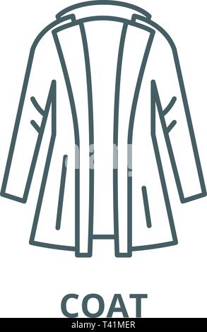 Coat line icon, vector. Coat outline sign, concept symbol, flat illustration Stock Vector