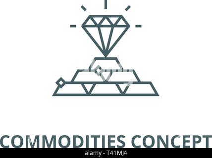Commodities concept line icon, vector. Commodities concept outline sign, concept symbol, flat illustration Stock Vector