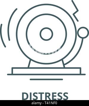 Distress line icon, vector. Distress outline sign, concept symbol, flat illustration Stock Vector