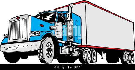 Tractor Trailer Vector Illustration Stock Vector Image & Art - Alamy