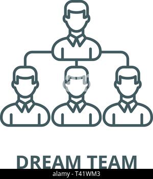 Dream team line icon, vector. Dream team outline sign, concept symbol, flat illustration Stock Vector