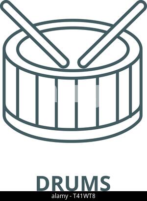Drums toy icon. Outline drums toy vector icon for web design isolated ...