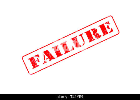 Rubber stamp concept showing a red stamp reading Failure Stock Photo