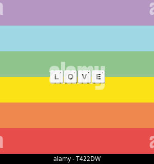 Tolerance and peace rainbow flag. Love.