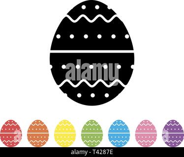 Vector illustration. Set of easter eggs flat design. Easter eggs icons. Stock Vector