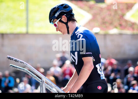 Eibar, Spain.13th April, 2019. British cyclist Geraint Thomas (Team Sky) during 6th stage of cycling race 'Tour of Basque Country' between Eibar and Eibar on April 13, 2019 in Eibar, Spain. © David Gato/Alamy Live News