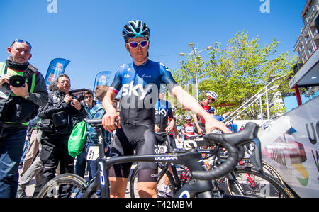 Eibar, Spain.13th April, 2019. British cyclist Geraint Thomas (Team Sky) during 6th stage of cycling race 'Tour of Basque Country' between Eibar and Eibar on April 13, 2019 in Eibar, Spain. © David Gato/Alamy Live News