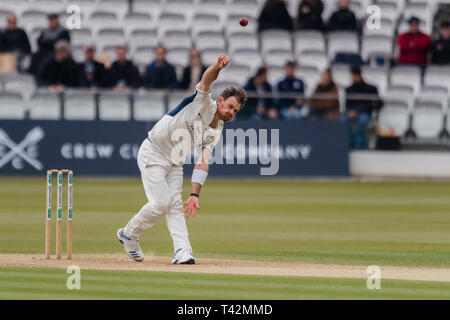 London, UK. 13th Apr, 2019. James Harris of Middlesex during Specsavers County Championship match between Middlesex vs Lancashire at The Lord's Cricket Ground on Saturday, April 13, 2019 in  London England. (Editorial use only, license required for commercial use. No use in betting, games or a single club/league/player publications.) Credit: Taka G Wu/Alamy Live News Stock Photo