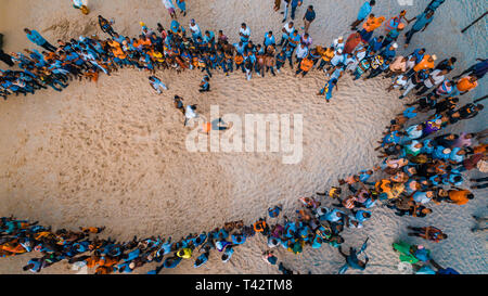 beach acrobats fun in Zanzibar Stock Photo