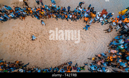 beach acrobats fun in Zanzibar Stock Photo