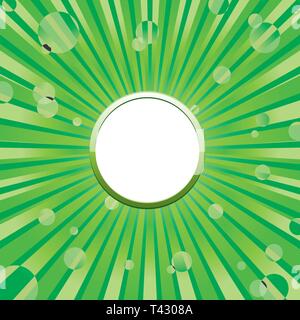 Green circle frame template with sun baubles and blank place for text Stock Vector