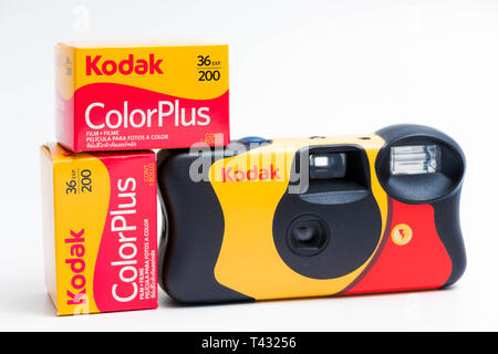 Disposable Camera 35mm analog photogrpahy Kodak fun saver Stock Photo