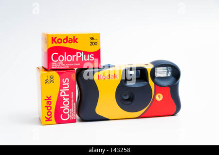 Disposable Camera 35mm analog photogrpahy Kodak fun saver Stock Photo