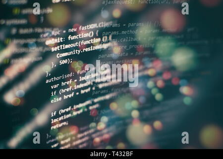 Programming source code HTML for Website development. Server logs analysis. Stock Photo