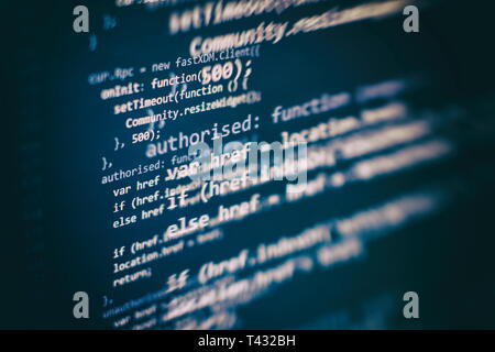 Programming source code HTML for Website development. Server logs analysis. Stock Photo