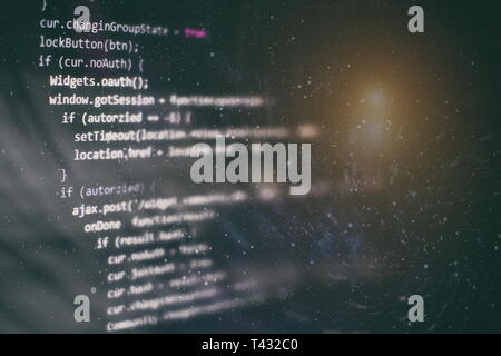 Programming source code HTML for Website development. Server logs analysis. Stock Photo