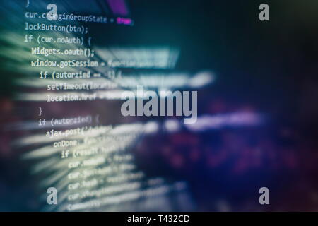 Programming source code HTML for Website development. Server logs analysis. Stock Photo