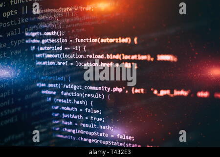 Programming source code HTML for Website development. Server logs analysis. Stock Photo